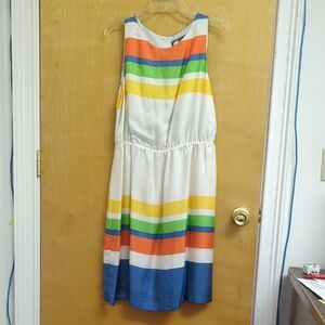 NWOT Anthropologie Girls From Savoy Silk Striped Dress, Sz 12